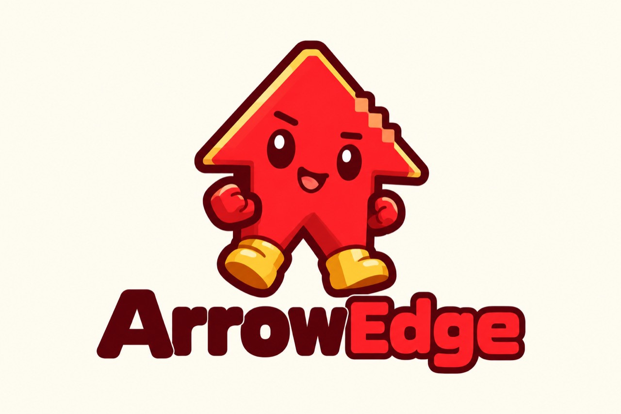 ArrowEdge mascot and wordmark